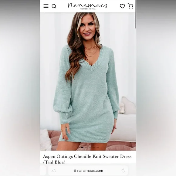 Aspen Autinhs Chanille long sleeve sweater dress - Picture 3 of 10